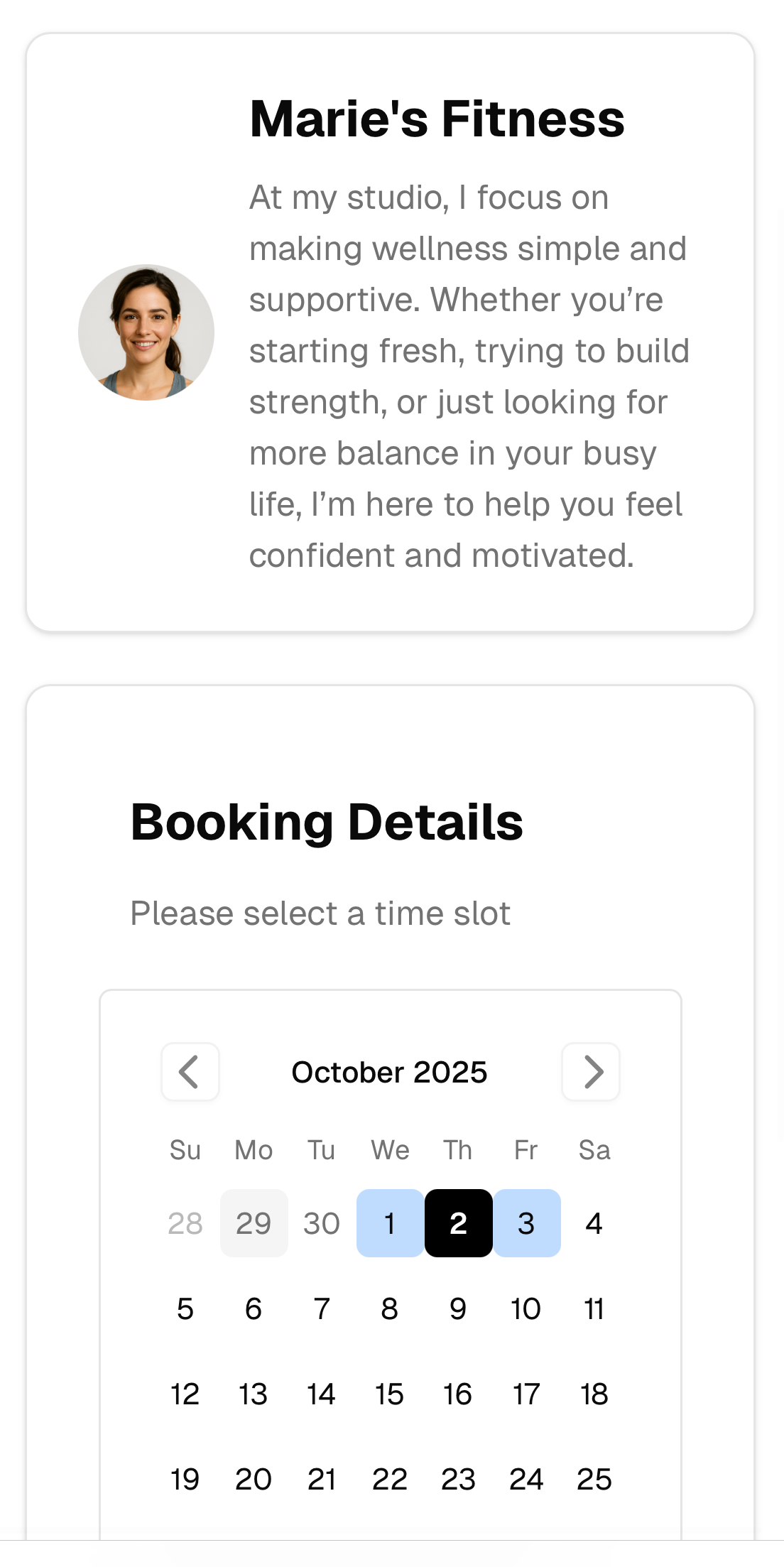 Booking Confirmation